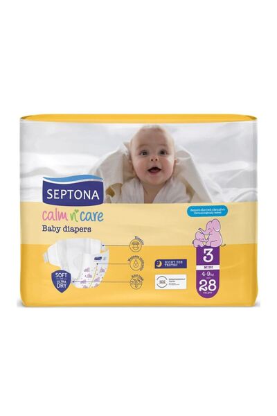 Septona Calm N' Care Πάνες Μωρού Midi Νο3 για 4-9 κιλά – 28 Τεμάχια