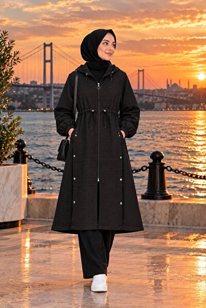 HASALL BUTİK KAPİTONE FEARMUARLI MONT KAPSONLU FLÖTALI PAT GÖRÜNÜMLÜ
