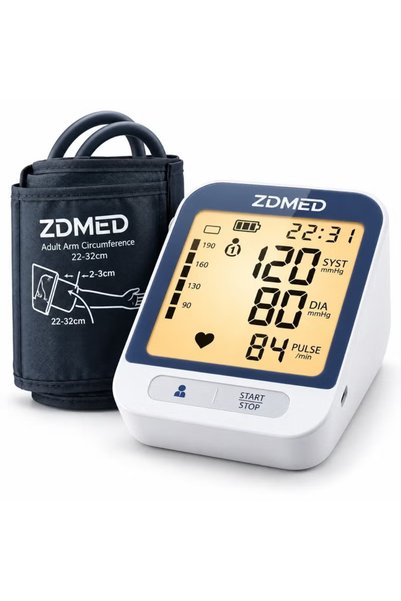 zidmed جهاز قياس ضغط الدم الرقمي للذراع من - شاشة LCD كبيرة ومستشعر عالي
