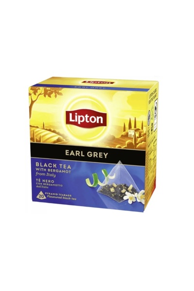 Lipton Ceai negru Earl Grey, 20 pliculețe