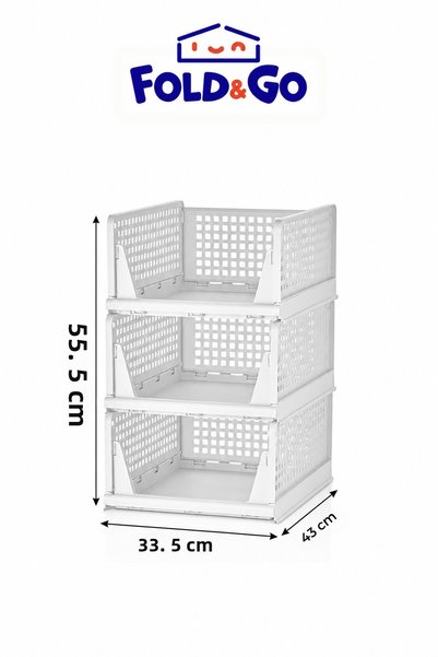 Comprox 3-Piece*Multi-Purpose Sliding Shelf Organizer for Clothes and Home Accessories Inside the Closet