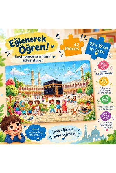 Siyer Yayınları 42 Piece Kaaba Themed Children's Puzzle