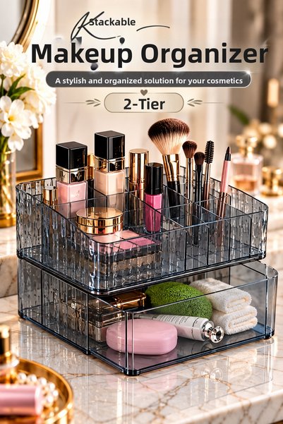 Tasarım Evi Layered Makeup Organizer – a Stylish and Organized Solution for Y...