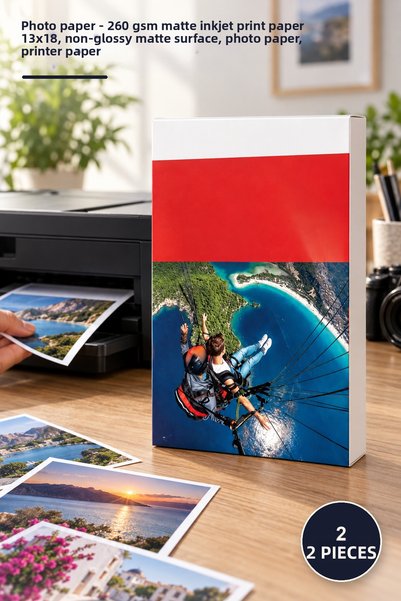 Yenilig 2 pieces of photo paper - 260 gr matte inkjet printing paper 13x18, n...