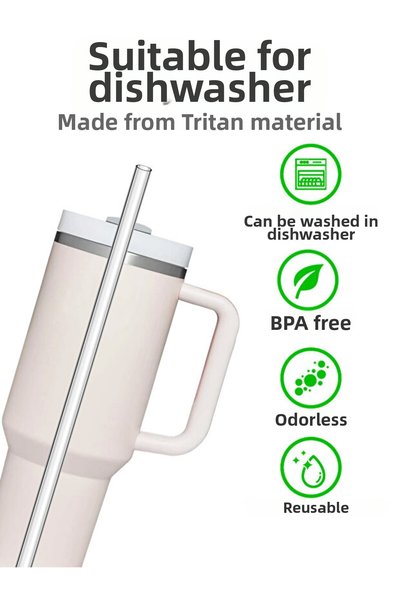 Stanley 1 Piece Quencher 1.18 and 0.88 Compatible Thermos Straw - with Cleaning Brush Gift - Thermos Straw