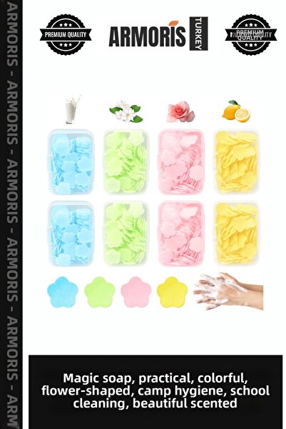 Armoris Magic Soap Practical Multi-Colored Flower Sliced Camping Hygiene School Cleaning Beautifully Scented