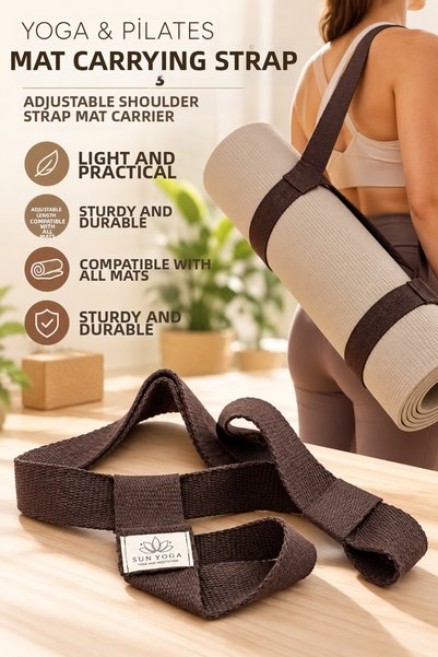 SUNYOGA Каишка за носене на постелка за йога и пилатес с регулируема презрамк...