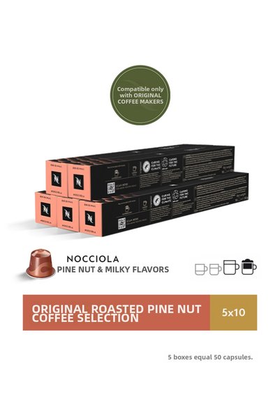 Nespresso Original Roasted Hazelnut Coffee Selection - 50 Capsules