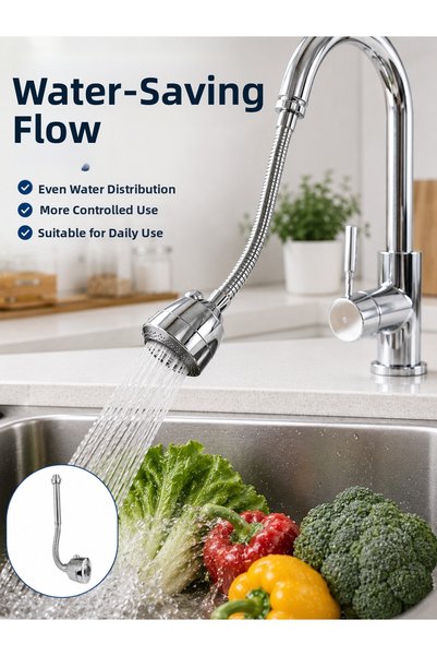 Lisinya Adjustable Faucet Head Sink Extension Device with Flexible Spiral Hose -