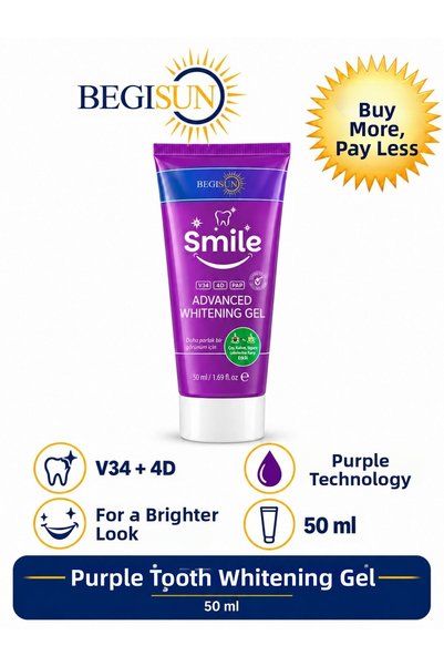 BEGISUN Teeth Whitening Paste 50 ml – V34 & 4D Technology, Yellow Tone Remover, Fast Brightness