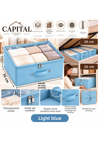 Capital Home Multipurpose Organizer under the Bed + Storage Box Transparent C...