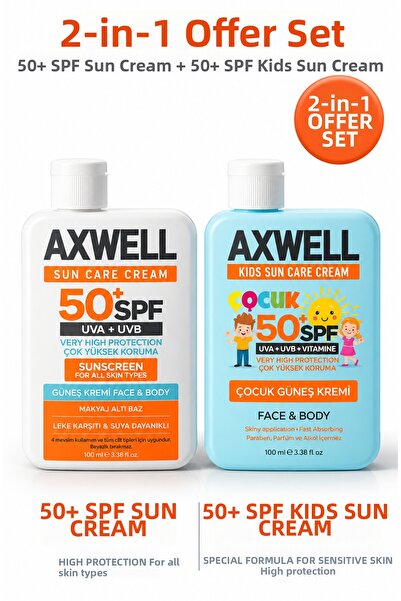 AXWELL 50+ Spf Adult and Child Sunscreen Set