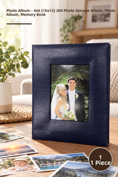 Yenilig 1 piece photo album - 4x6 (10x15) 200-piece navy photo storage album,...