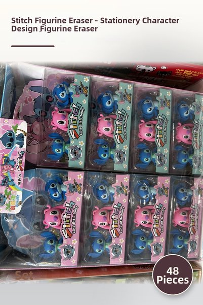 Yenilig 48 Stitch Figure Erasers – Stationery Character Design Figure Erasers
