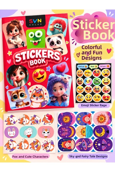 Seven 24 * 17 cm 16 Pages 200 Stickers Special Design Colorful Sticker Book S...
