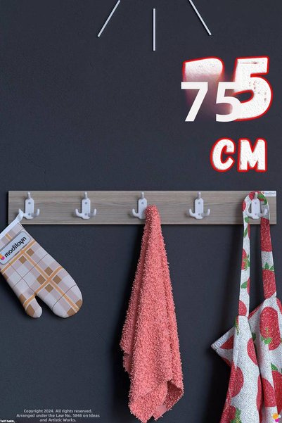 Modilayn مجموعة شماعات المطبخ ARI 15 مع خطافات (71.4×9.6 سم) - تصميم أنيق، من...