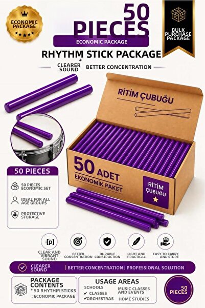 Midex Örf-BT-25PRP-25X Purple Rhythm Stick Σετ Εργαλείων Örf 25 εκ. Πακέτο χο...