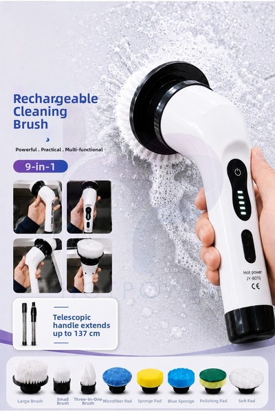 safestore 9 in 1 Electric Cleaning Tool Brush Electric Spin Cleaning Scrubber...