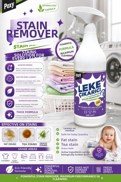 Poxy Laundry Textile Stain Remover 1 L Effective Problem Solver