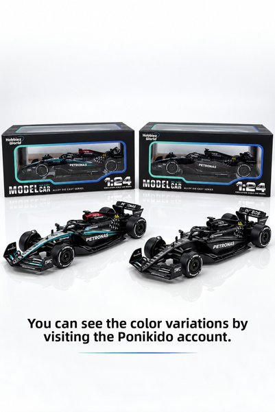 PONİKİDO 1:24 Scale Metal Formula 1 Racing Car 22 cm Diecast F1 Toy Car Black