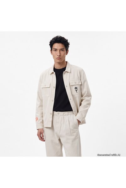 United4 Classic Fit Men's Cream Shirt