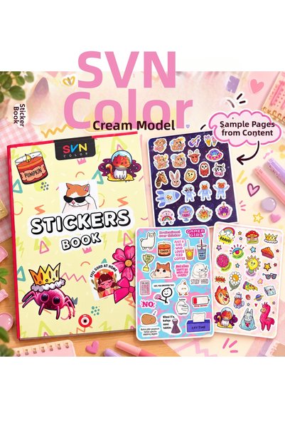 Seven 24 * 17 cm 16 Pages 200 Stickers Special Design Colorful Sticker Book S...