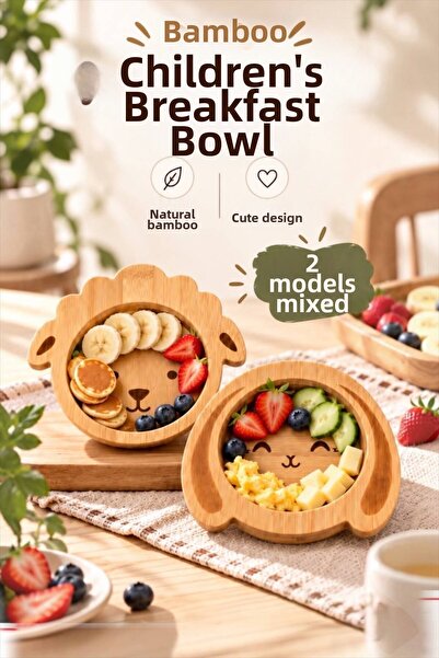 Bayev Bamboo 2-Piece Children's Breakfast Plate 2418 Decorative Food Plate
