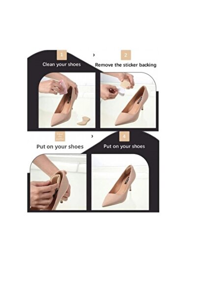 Temiz Pazar 5 mm Skin Color Shoe Heel Grip Pad Narrowing and Anti-Bumping Set of 2