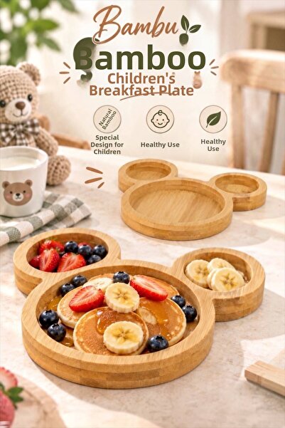 Bayev Bamboo Children's Breakfast Plate 2421 Decorative Food Plate