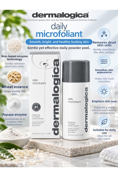 Dermalogica مايكروفوليانت ديلي 74 جرام - مسحوق تقشير مساعد على توحيد لون البش...