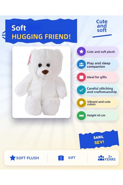 ATABY Puffy Casual Bear 45 cm White 1216B