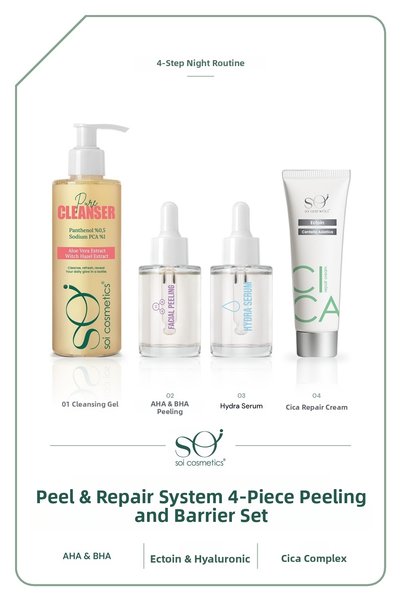SOI Cosmetics مجموعة العناية بالبشرة سويبيل آند ريبير سيستم المكونة من 4 قطع ...
