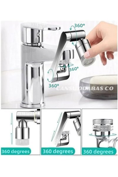 CANSU ODABAS CO Faucet Extender,1080 Degree Rotating Faucet Extender Dual Extension - Splash Filter Sink Faucet Aerator,1080 Degree Rotating Robotic Arm Faucet Head, Faucet Extension Attachment Spout (2)