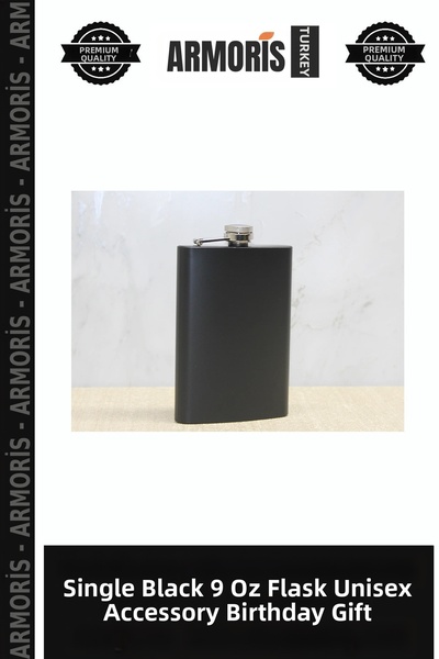 Armoris Single Black 9 oz Flask Unisex Accessory Birthday Gift