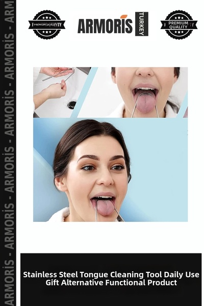 Generic Brand Stainless Steel Metal Tongue Cleaning Tool Daily Routine Gift A...