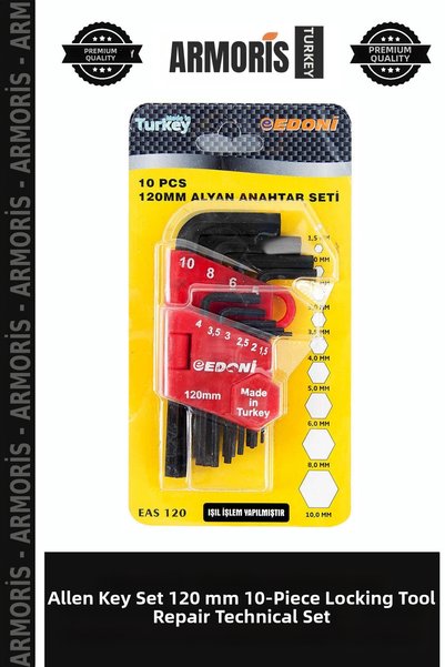 Armoris Alyanseti Allen Key Set 120 mm 10 Piece Interlocking Tool Device Repa...