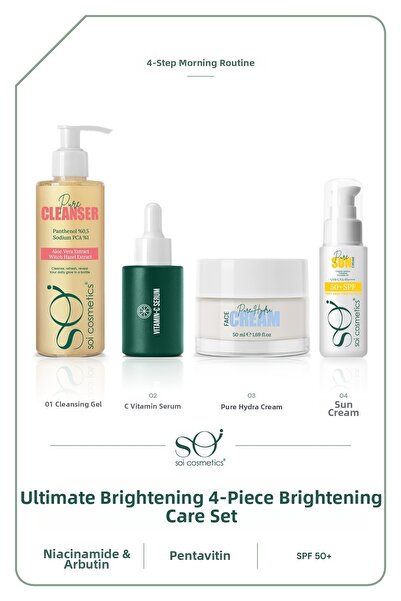 SOI Cosmetics Soi Ultimate Brightening 4-Piece Care Set - Cleansing Gel + Vit...