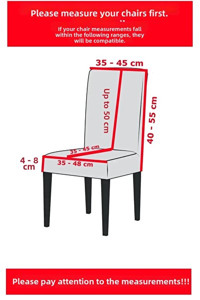 BASHTUGH TİCARET Wellsoft Fabric High Quality Chair Cover Elastic Washable Non Slip Kitchen Diner Chair Cover Chair Cover Single Piece