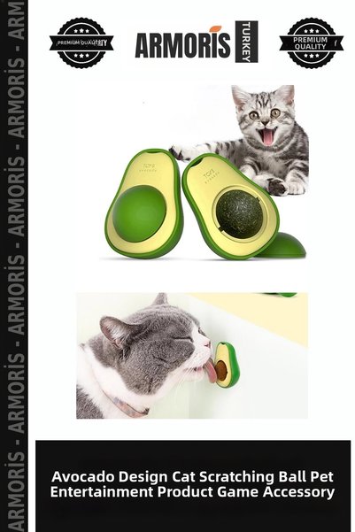 Generic Brand Avocado Design Cat Licking Ball Pet Entertainment Product Play ...