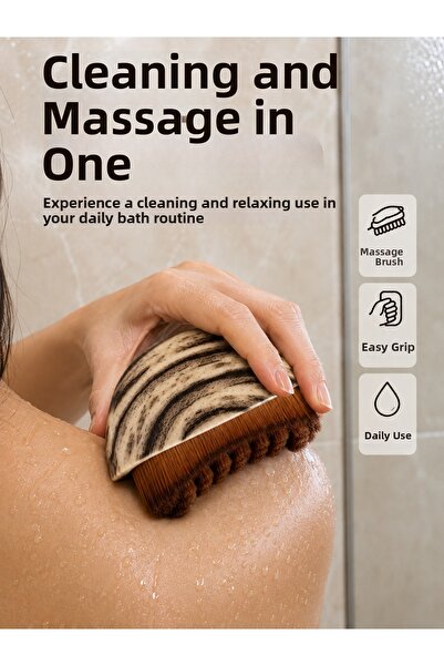 Lisinya فرشاة تنظيف الجسم، فرشاة تدليك مريحة ذات شعيرات ناعمة يمكن حملها باليد -