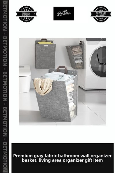 Generic Brand Premium Gray Fabric Bathroom Wall Door Organizer Basket Living ...