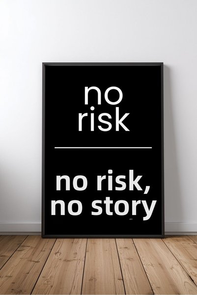KEYFHOME No risk, no reward - motivational english quote no. 2 framed mdf art...