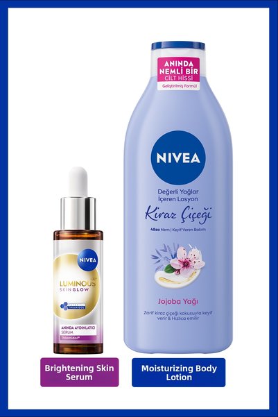 NIVEA لومينوس630 سكين جلو سيروم تفتيح فوري للبشرة 30 مل ولوشن مرطب للجسم برائ...