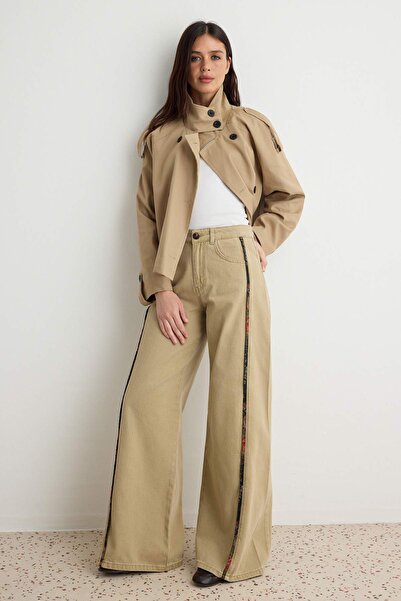 Trendyol Collection Dark Beige High Waist Jeans Twoaw27Je00361