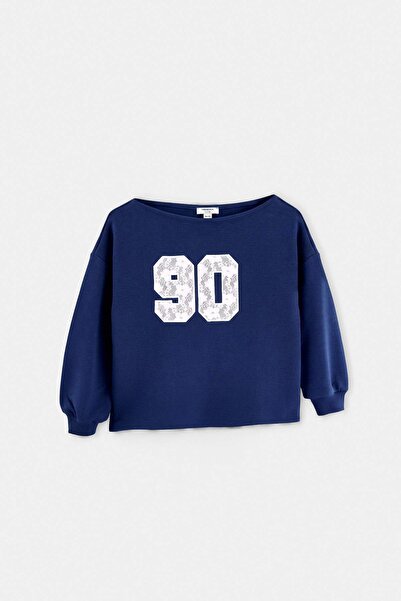 TRENDYOLKIDS Navy Blue Plain Knitted Sweatshirt Tkdaw27Sw00121
