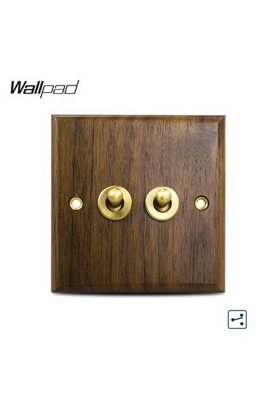Choice6 2 Gang Toggle Wall Switch 1-4 Gang, Solid Wood Frame, EU French Wall ...