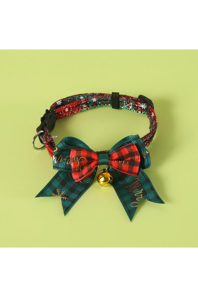 Choice Green Jingle&Sparkle Merry Christmas Pet Bow Collar Anti-Choke Adjusta...