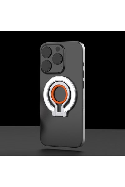 Choice1 حامل معدني مغناطيسي قوي قابل للطي والدوران 360 درجة، بلون فضي برتقالي...