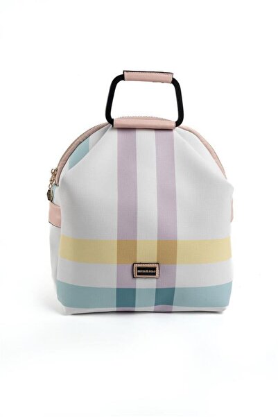 Silver Polo Rucsac de damă în carouri roz Lila - Roz SP771
