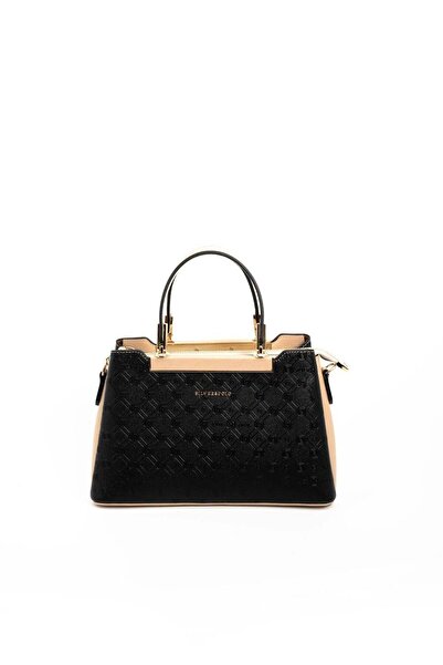 Silver Polo Black - Women's Handbag with S.Nut Logo Sp913